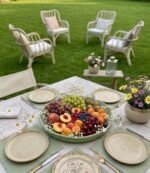 MINT COLOR RATTAN TRAY 34 CM