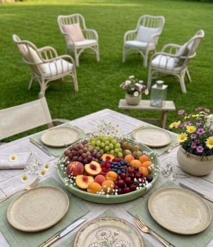 MINT COLOR RATTAN TRAY 34 CM