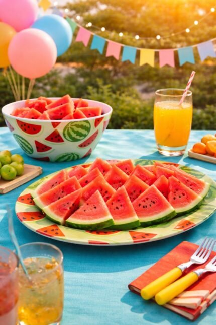 WATERMELON MELAMINE SET 35 cm & 25 cm