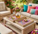 MOSAIC BLOOM WOODEN TRAY SET (39.5 X 29.5 CM) & (34 X 24 CM) - Image 7