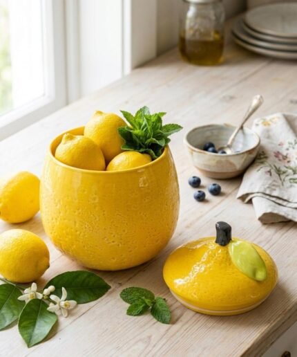 LEMON CERAMIC JAR