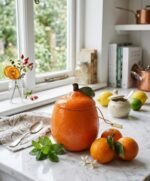 ORANGE CERAMIC JAR
