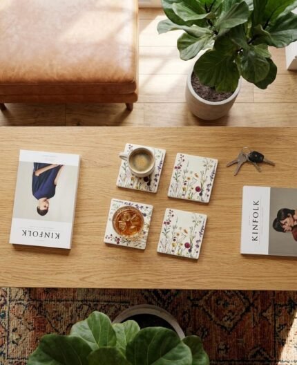 WILD NATURE CERAMIC COASTERS SET OF 4 (10 CM )