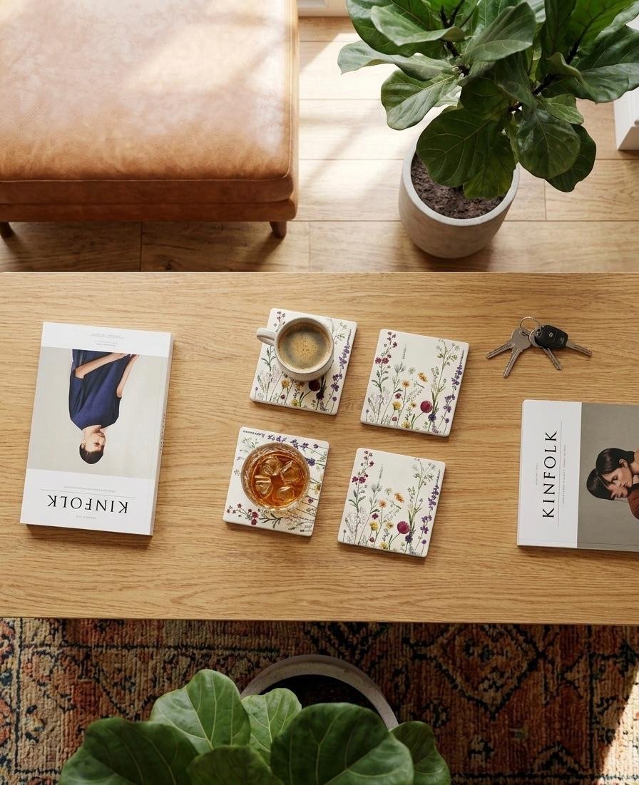 WhatsApp Image 2026-06-04 at 11.31.40 AM (1) WILD NATURE CERAMIC COASTERS SET OF 4 (10 CM ) - Image 1