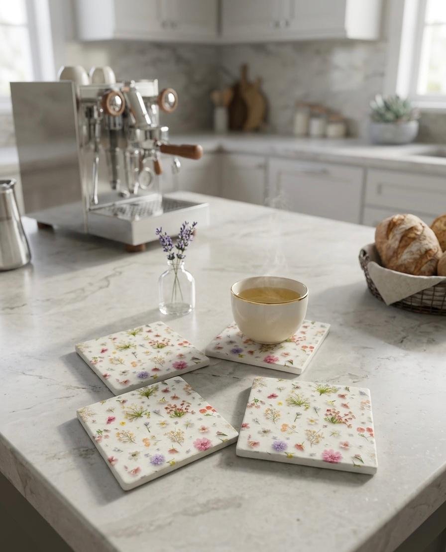 WhatsApp Image 2026-06-04 at 11.31.41 AM (2) SMALL FLOWERS CERAMIC COASTERS SET OF 4 (10 CM) - Image 1