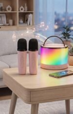 SMART PORTABLE SPEAKER WITH 2 MICROPHONES AND LED SHOW