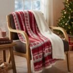 SNOW FLAKES FLEECED CHRISTMAS BLANKET 152 cm x 127 cm