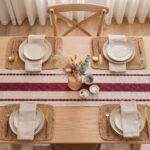 BURGUNDY AND OFF WHITE TABLE RUNNER 200 CM X 30 CM - Image 3