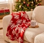 KNITTED SNOWFLAKES BLANKET 130 CM X 150 CM - Image 3