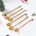 CHRISTMAS TEA COFFEE SPOON SET OF SIX - DANCING MOTIF - Image 3