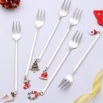 CHRISTMAS DESERT FORKS SET OF 6 DANCING MOTIF - Image 8
