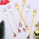 CHRISTMAS DESERT FORKS SET OF 6 DANCING MOTIF - Image 6