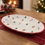 CERAMIC CHRISTMAS OVAL SERVING PLATE 30 CM X 18 CM - Image 4