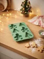 CHRISTMAS SILICONE CAKE MOLD 6 THEMED CAVITIES - FOOD GRADE