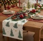 CHRISTMAS TREES TABLE RUNNER 180 CM X 33 CM