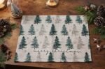CHRISTMAS GREEN TREES PLACEMATS SET OF 4 (45 X 30 CM)