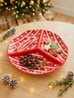 RED STARS ROUND DIVIDER PLATE 27X27X3 CM - Image 2