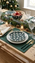 MATT TREES DESERT PLATE  SET OF 6 20.5 CM WITH SET OF 6 BIG OFF WHITE PLATES 27 CM