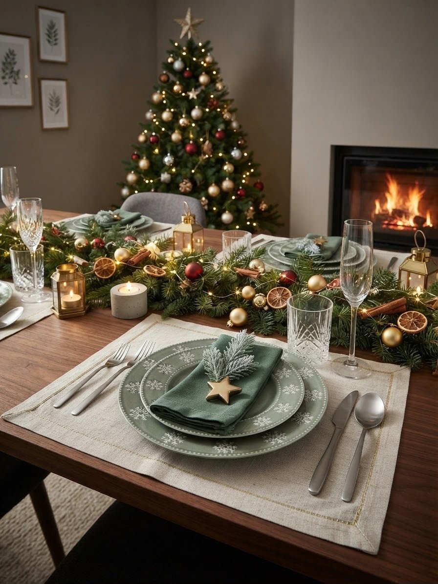 WhatsApp Image 2026-10-18 at 8.37.31 PM MINT SNOWFLAKE PLATE SET OF 6 BIG AND 6 SMALL - Image 1