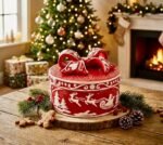 CHRISTMAS SHORT CERAMIC CONTAINER 16 X 16 X 13 CM