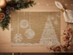 TREE AND BALL PLACEMAT GOLD SET OF SIX 45X30 CM - Image 2