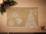TREE AND BALL PLACEMAT GOLD SET OF SIX 45X30 CM