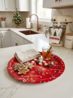 CHRISTMAS METAL ROUND TRAYS 32 CM