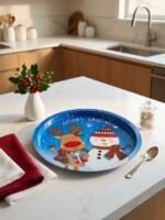 CHRISTMAS METAL ROUND TRAYS 32 CM - Image 2