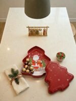 TREE SHAPE METAL TRAY 25 X 16 CM
