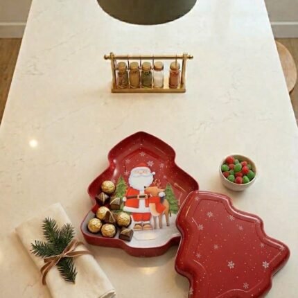 TREE SHAPE METAL TRAY 25 X 16 CM