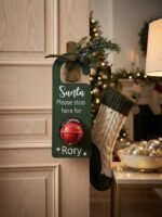 CHRISTMAS WOODEN DOOR HANGER WITH BELL - Image 4