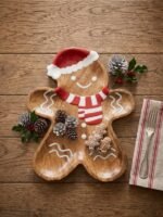 GINGERBREAD MAN- SHAPED WOODEN SERVING TRAY